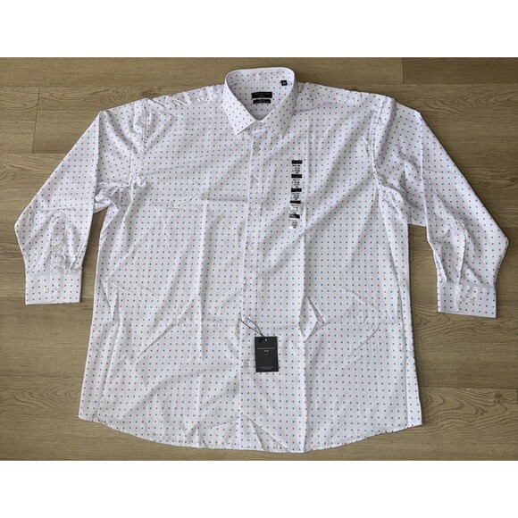 Shaquille O'Neal 2XLG Big Fit Cooling Dress Shirt 18.5 34/35 2XL White Stretch - Picture 2 of 8